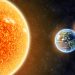Terra e Sole - rielaborazione grafica di elementi forniti dalla NASA.