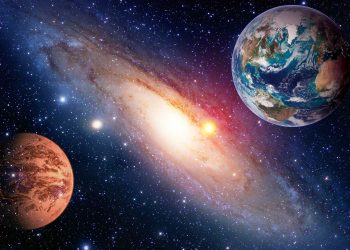 Via Lattea, Terra e Venere. Elementi di questa immagine fornita dalla NASA.