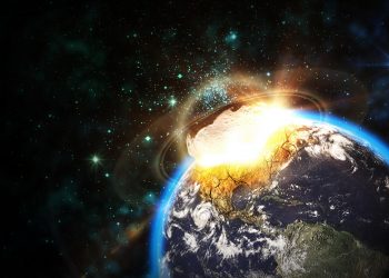 Rappresentazione impatto grosso asteroide