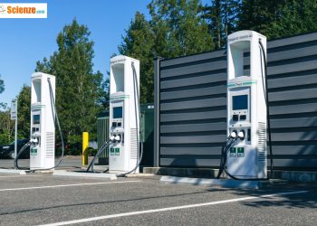Una stazione di ricarica per veicoli elettrici
