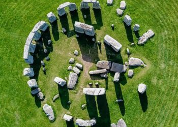 Veduta dall'alto del megalite di Stonehenge