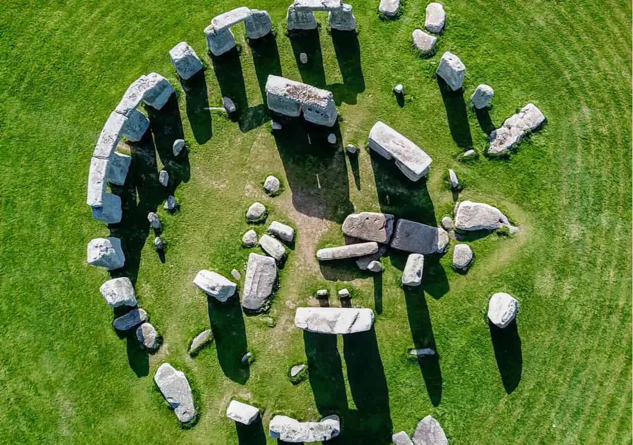 Veduta dall'alto del megalite di Stonehenge